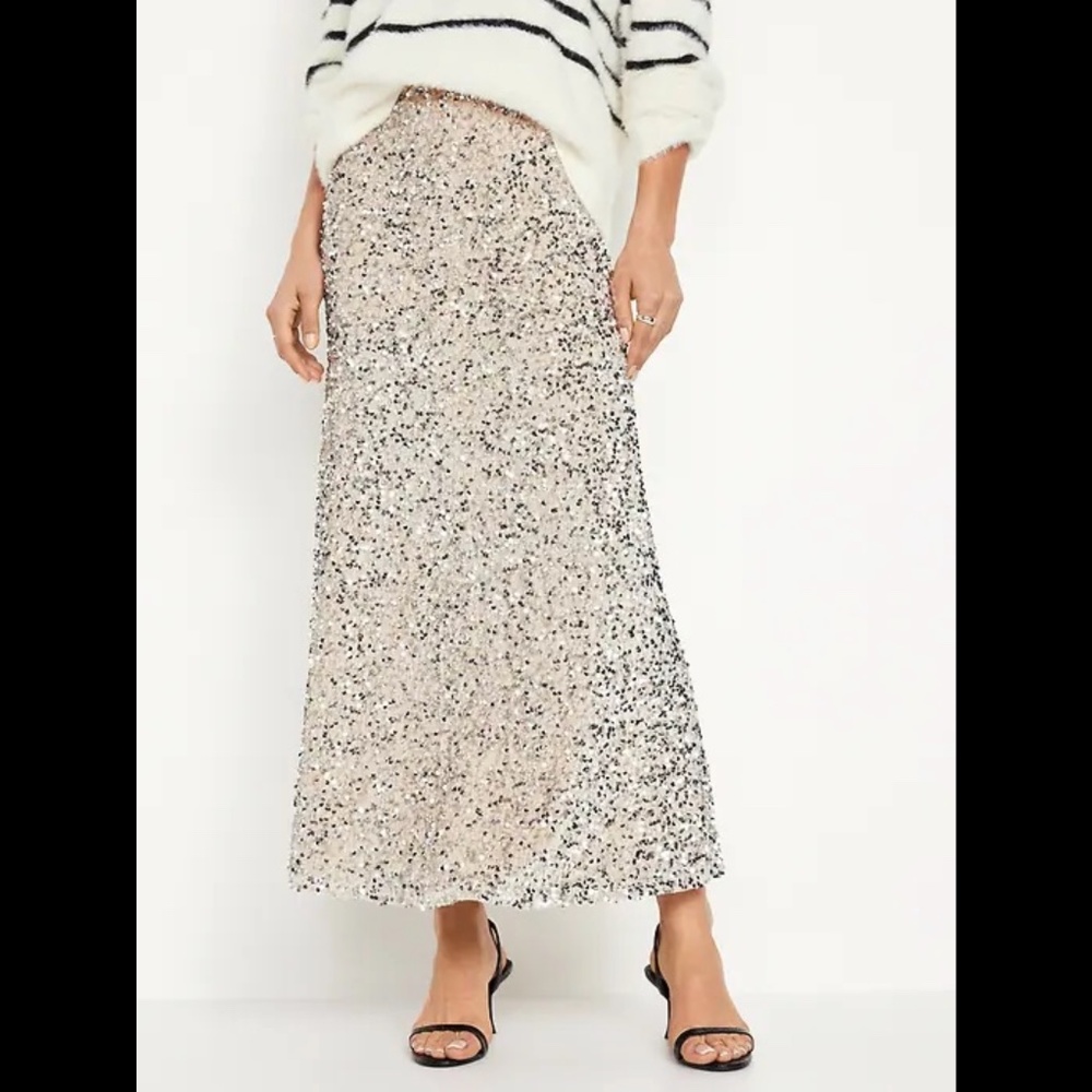 NWT Old Navy Sequin A-Line Maxi Skirt
